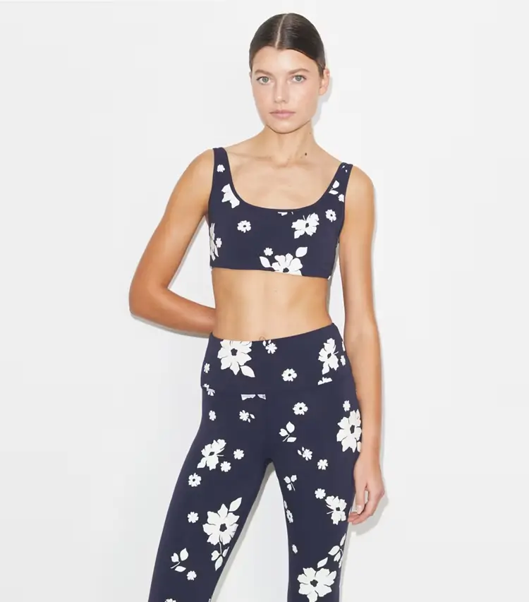 Printed Nylon Scoop-Neck Bra - Image 2