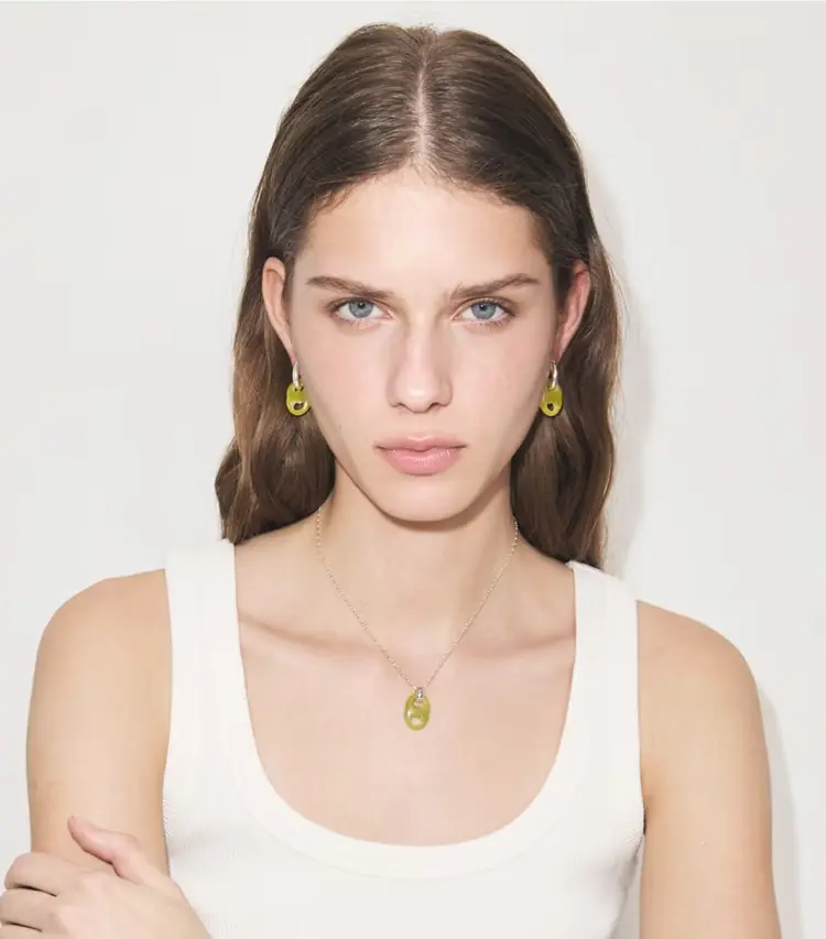 Gemini Link Small Hoop Earrings - Image 3
