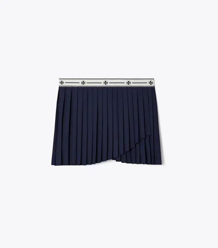 Jacquard Performance Jersey Pleated Overlay Skirt