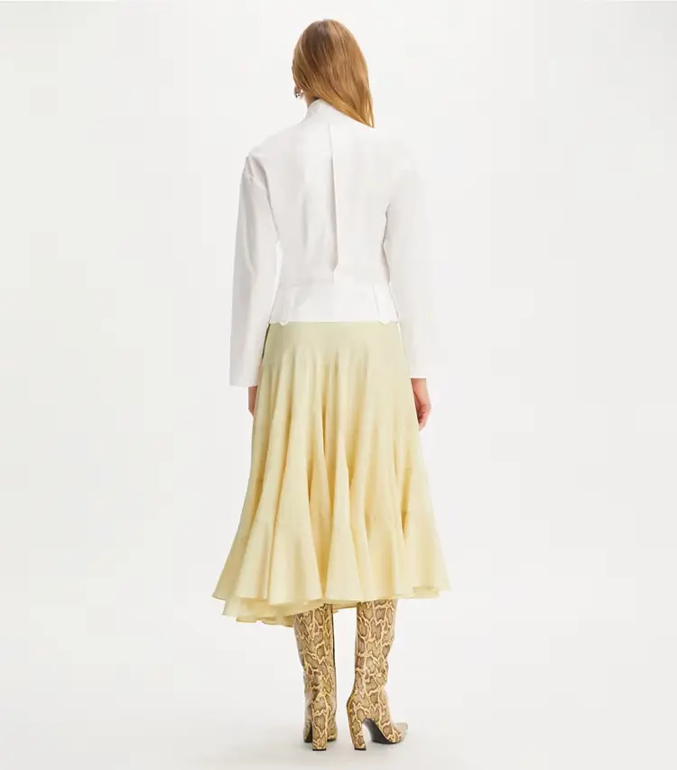 Flared Cotton Silk Skirt - Image 3