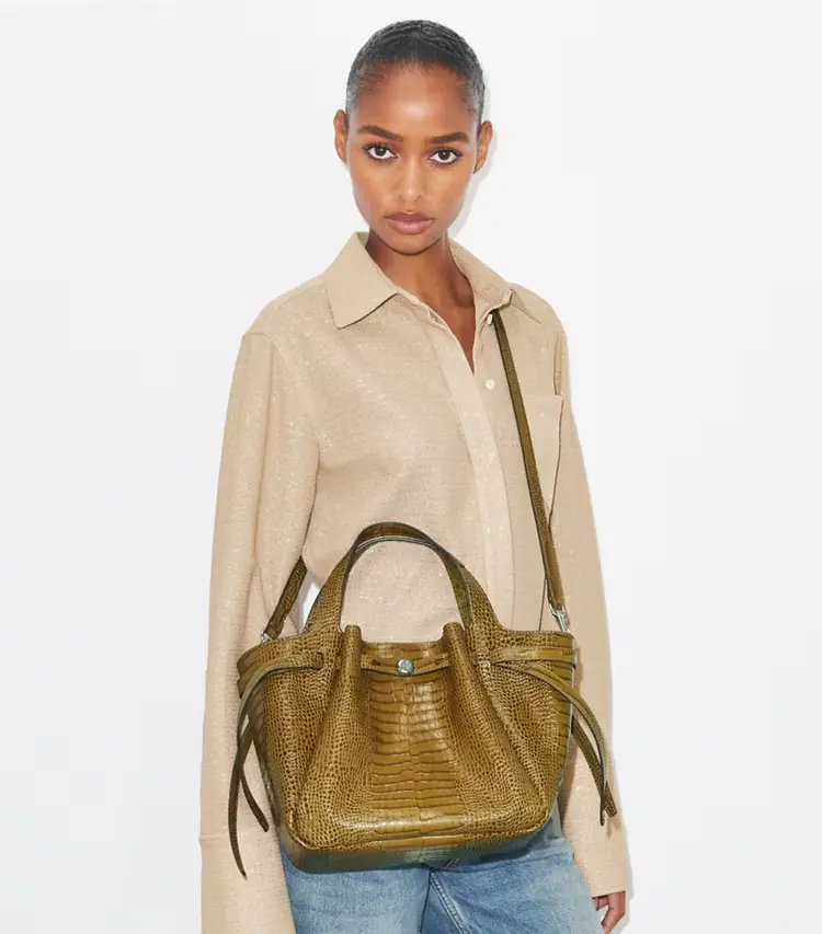 Small Romy Croc-Embossed Tote - Image 3