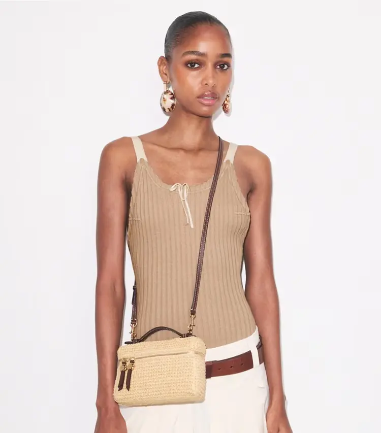 Slim Romy Woven Top Handle Bag - Image 2