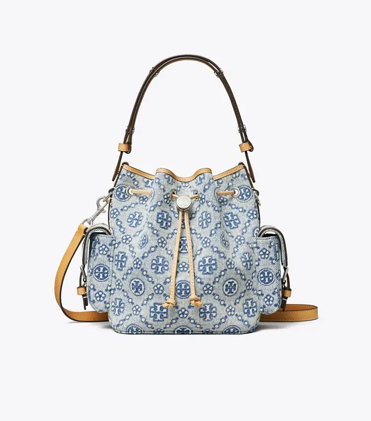 T Monogram Denim Bucket Bag - Image 4