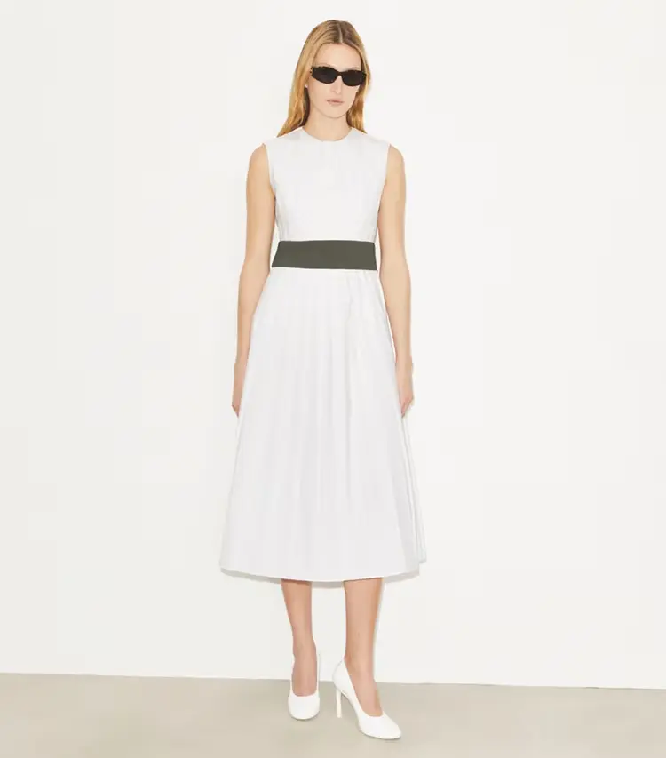 Pleated Poplin Dress - Image 2