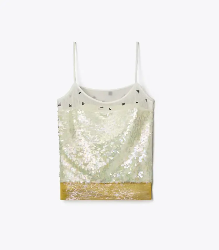 Embellished LamÉ Slip Top