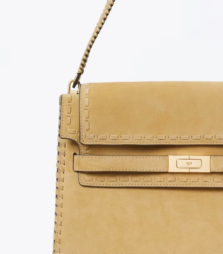 Large Lee Radziwill Suede Shoulder Bag - Image 4