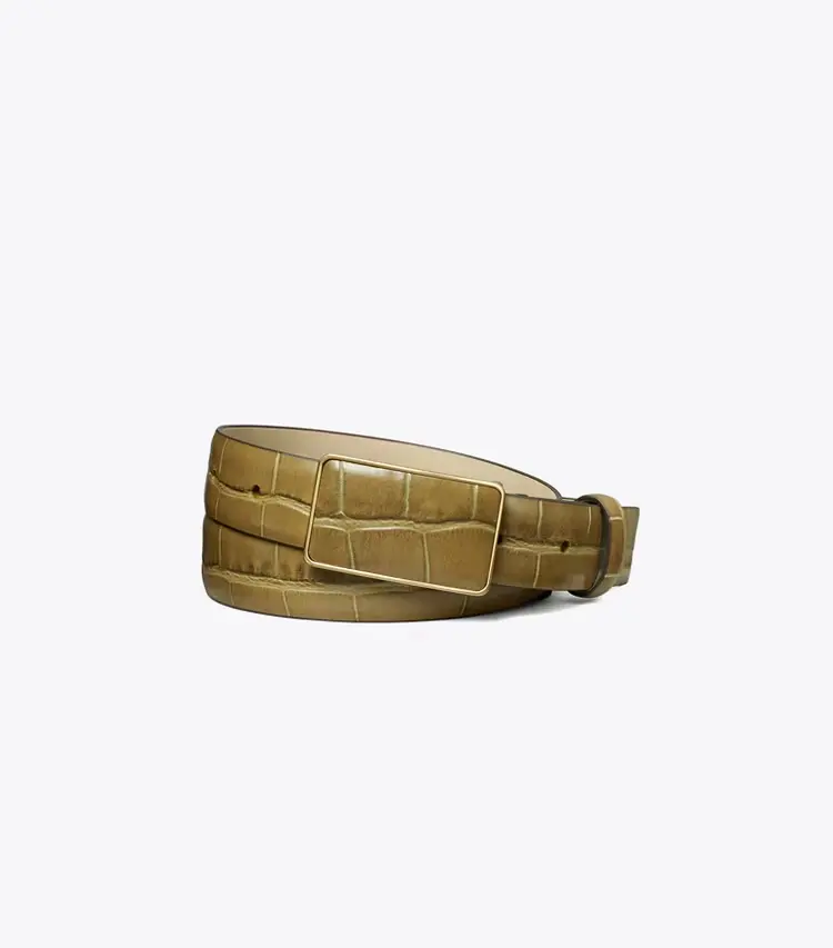 Plate Croc-Embossed Belt
