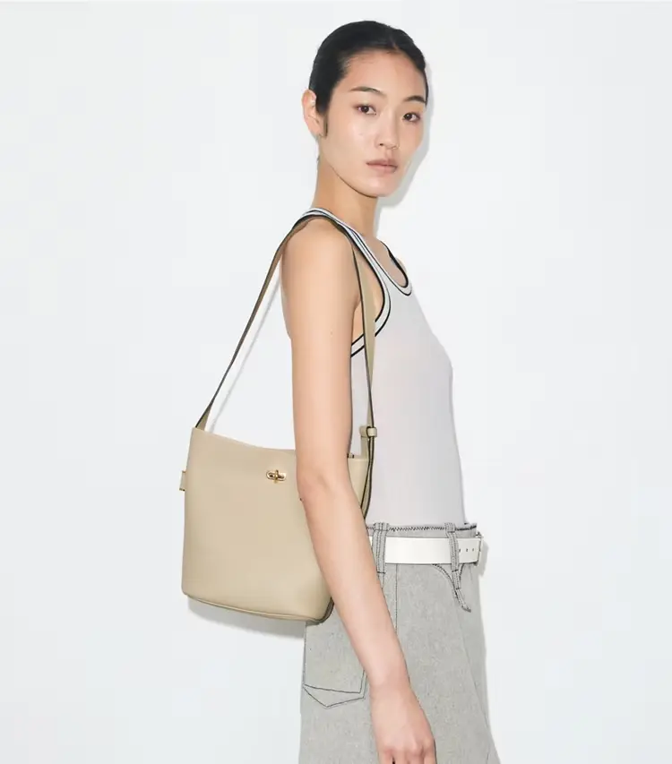 Medium Lock Slim Bucket Bag - Image 3