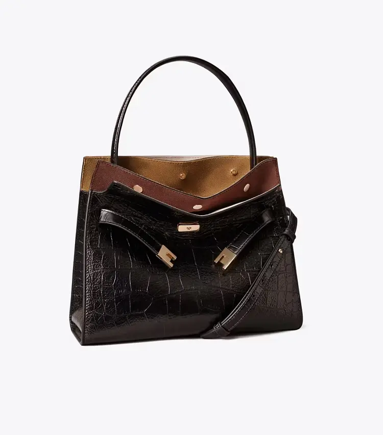 Small Lee Radziwill Embossed Double Bag