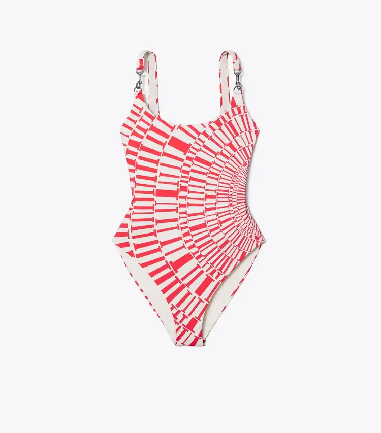 Printed Clip Tank Swimsuit