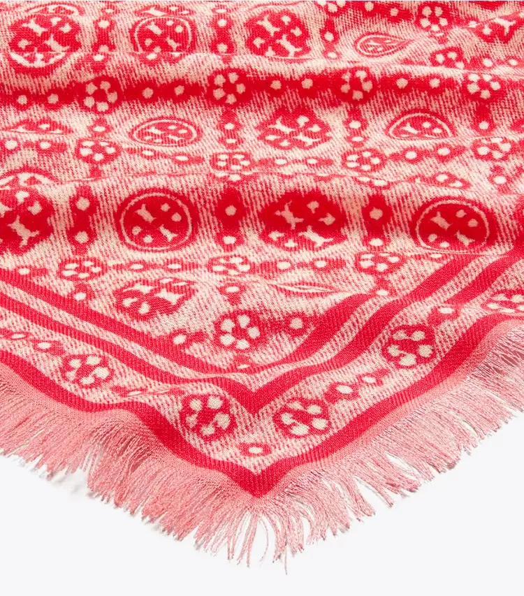 T Monogram Floral Oblong Scarf - Image 2
