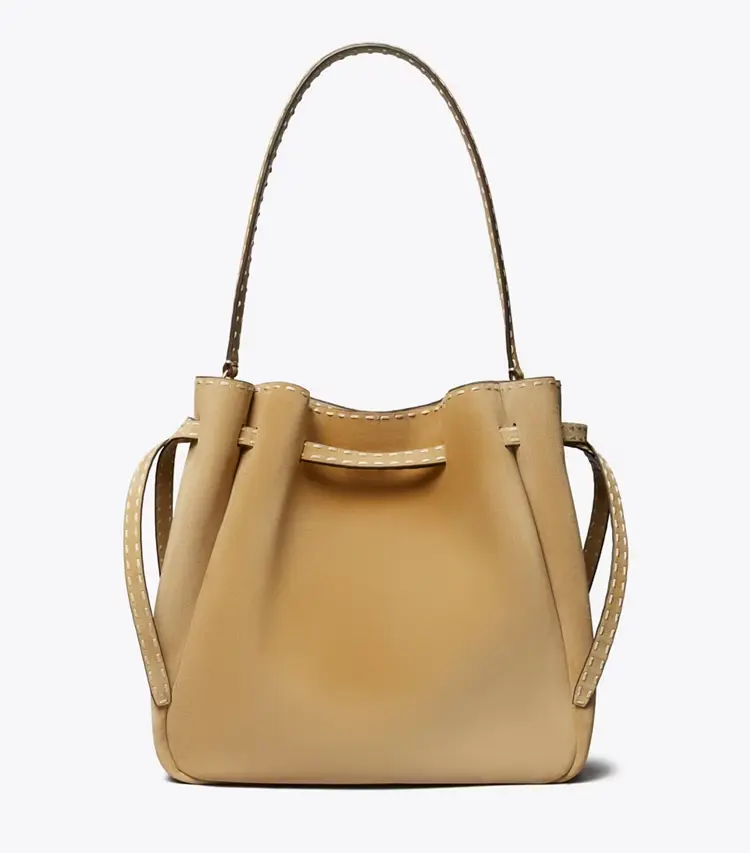Large Romy Suede Pick Stitch Bucket Bag - Image 4