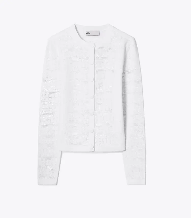 Pointelle Viscose Cardigan