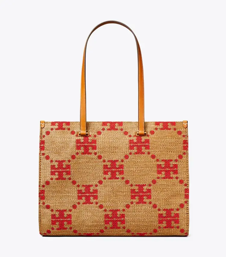 T Monogram Woven Tote - Image 3