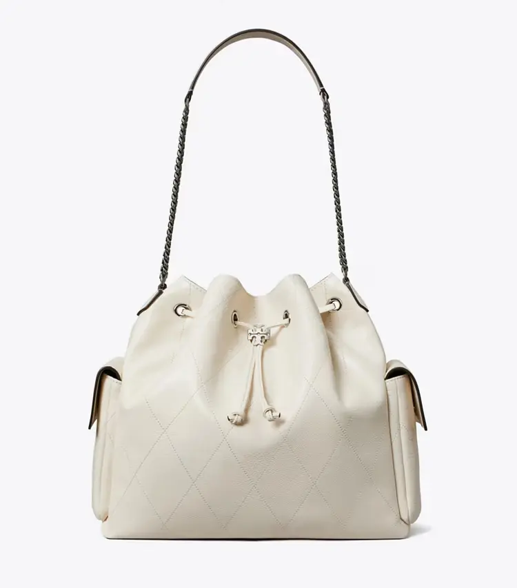 Large Charlie Quilted Drawstring Shoulder Bag - Image 4
