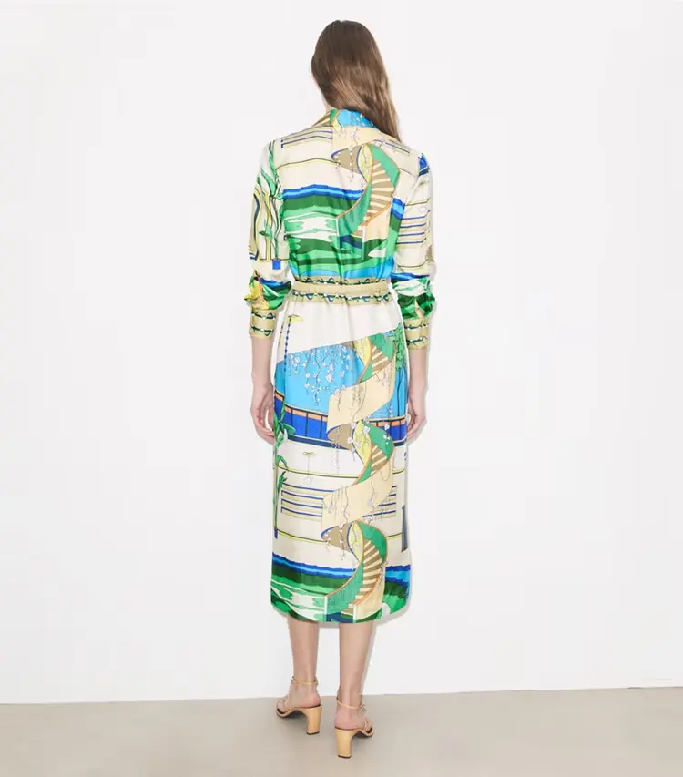 Printed Silk Shirtdress - Image 3