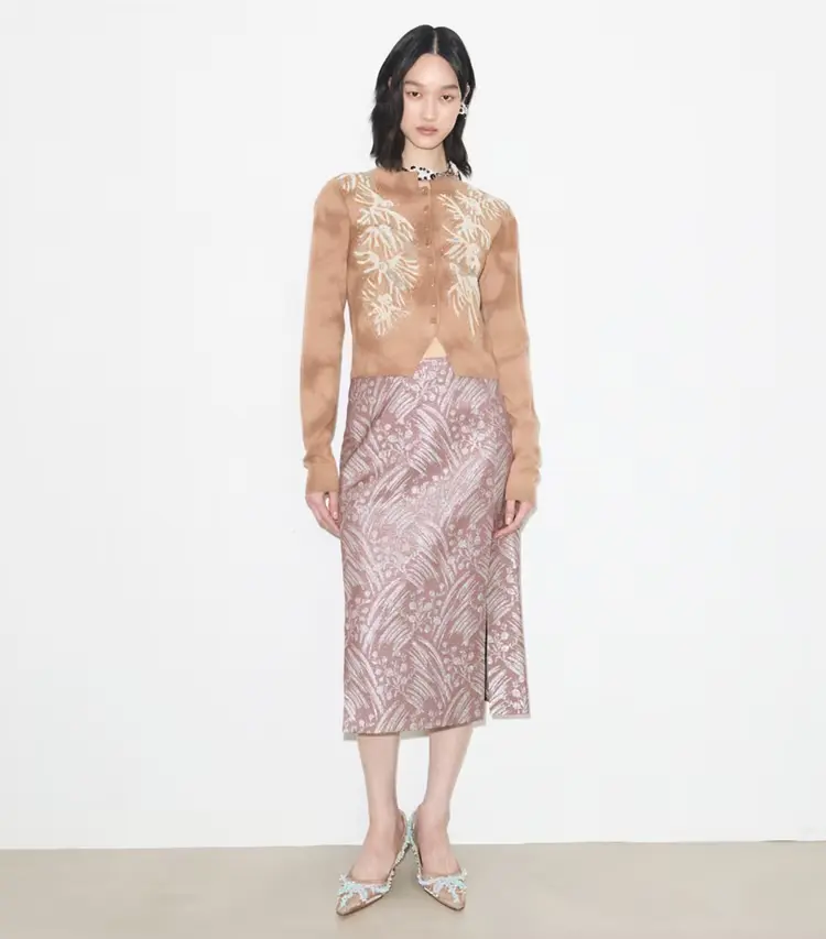 Silk Jacquard Skirt - Image 2