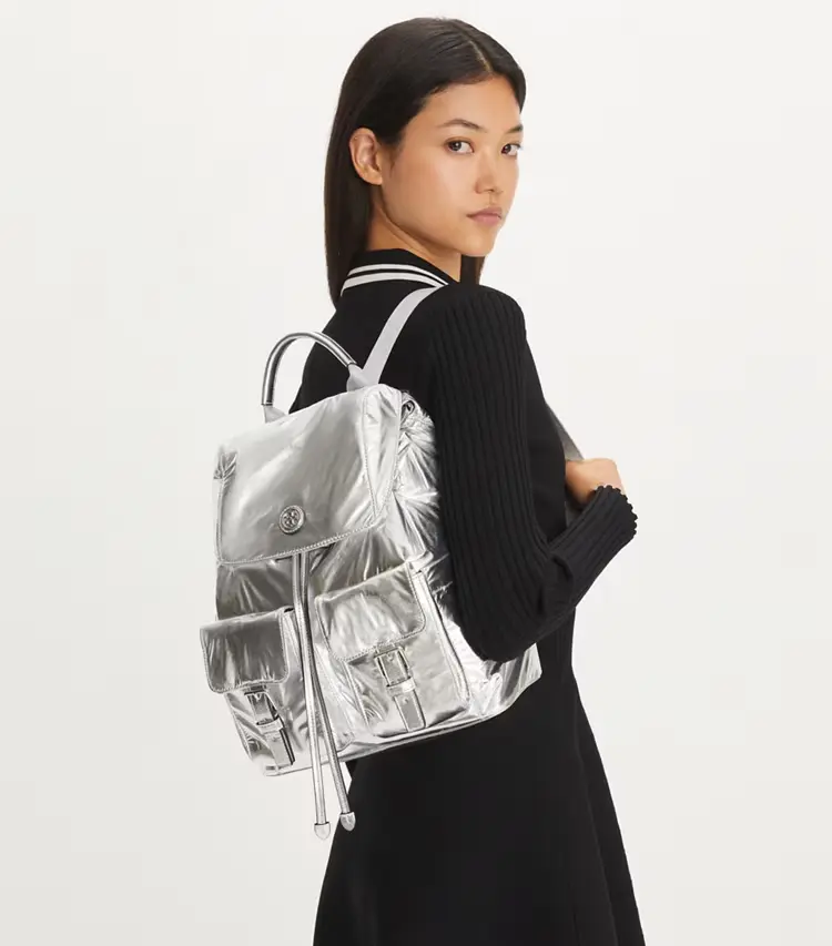 Virginia Metallic Flap Backpack - Image 2