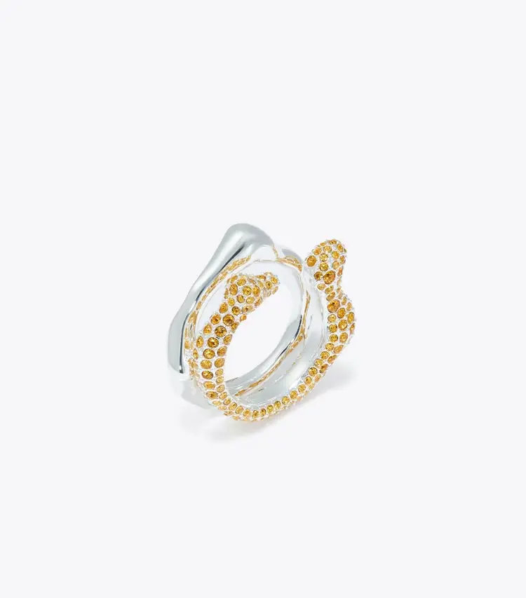Curiosity Coral Ring Set