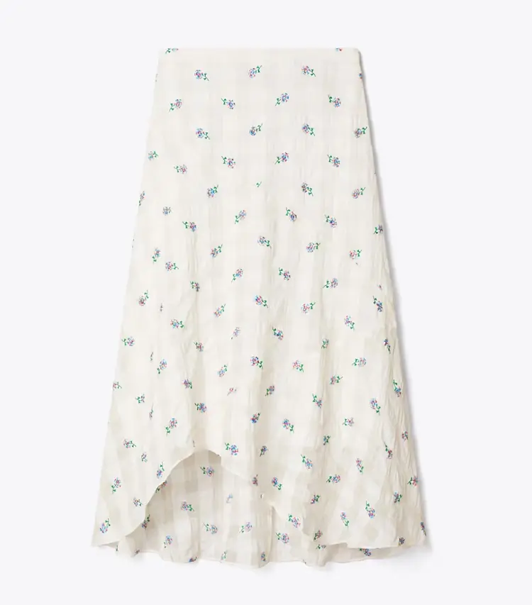 Embroidered Linen Skirt
