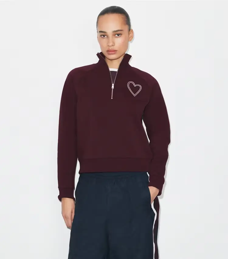 Pick Stitch Heart French Terry Sweatshirt - Image 2