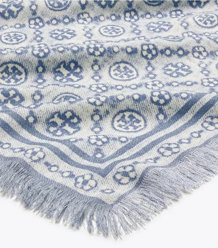 T Monogram Floral Oblong Scarf - Image 2