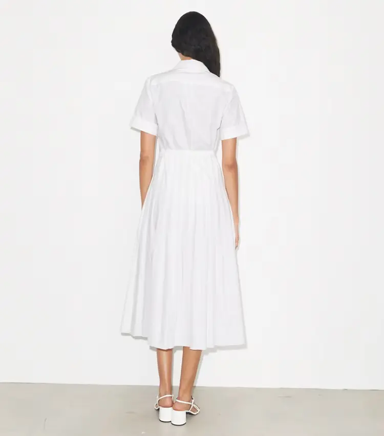 Pleated Poplin Shirtdress - Image 3
