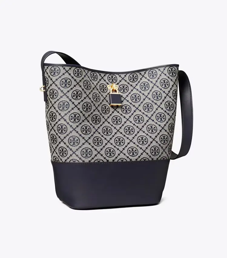 T Monogram Lock Slim Bucket Bag