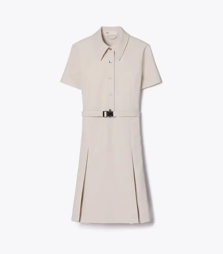 Short-Sleeve Pleated Golf Dress
