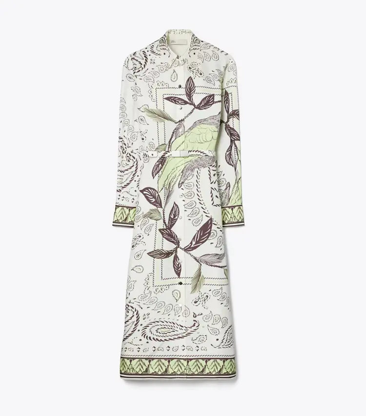 Printed Silk Shirtdress