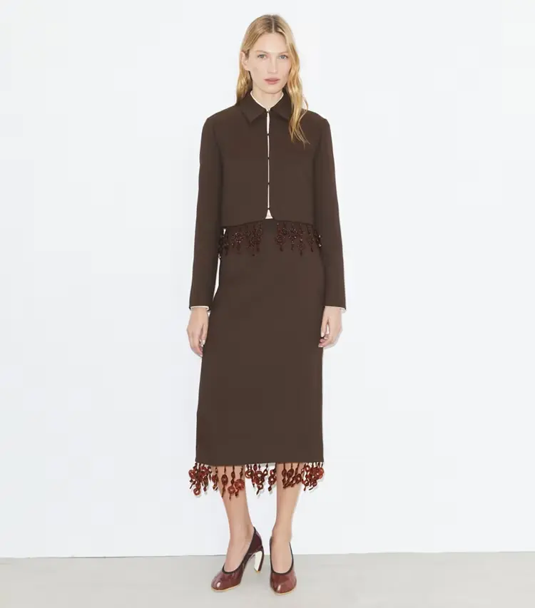 Embellished Crepe Skirt - Image 2