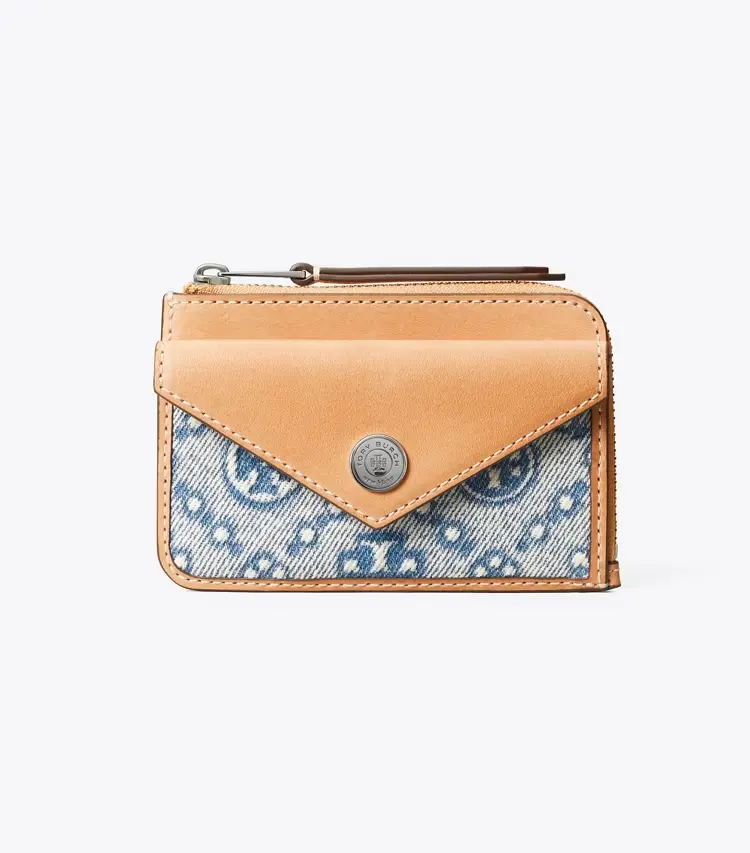 T Monogram Denim Zip Card Case - Image 2