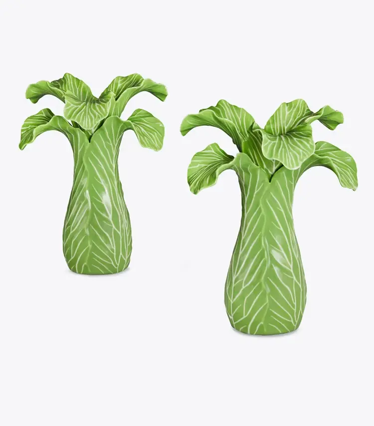 Lettuce Ware Candlestick, Set Of 2
