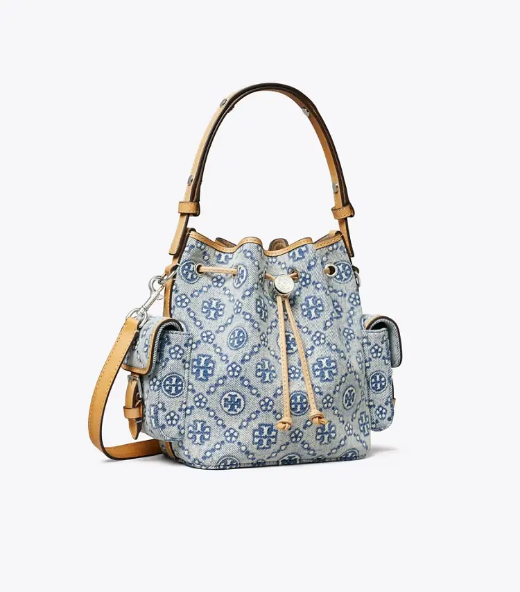 T Monogram Denim Bucket Bag