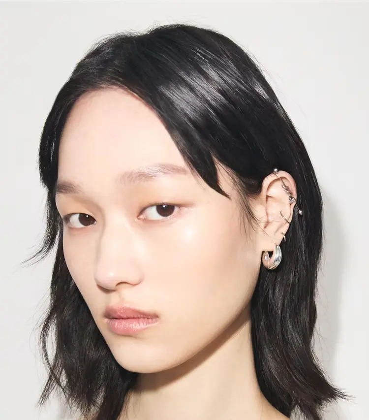 Small Pierced Hoop Earrings - Image 3