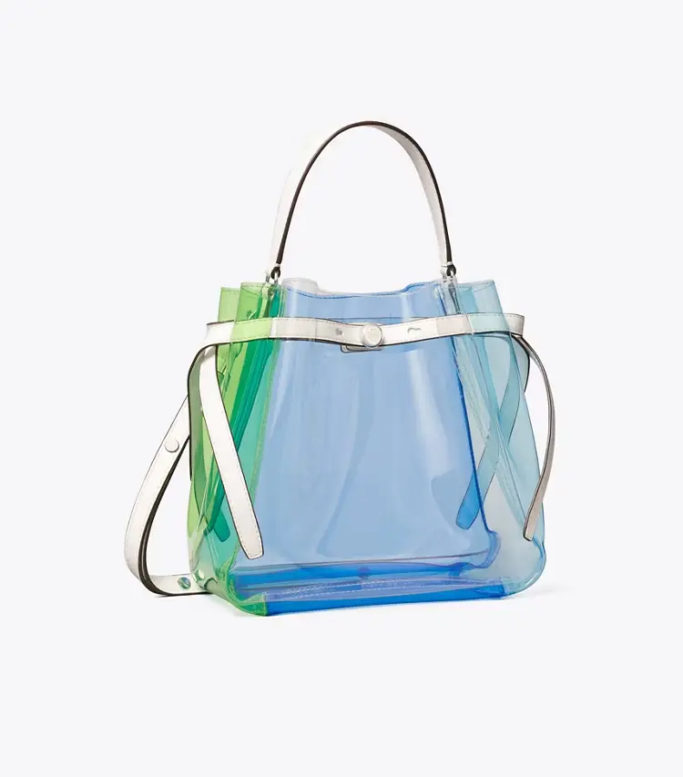 Romy Color-Block Clear Bucket Bag