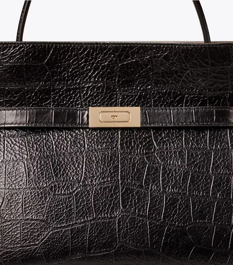 Small Lee Radziwill Embossed Double Bag - Image 4