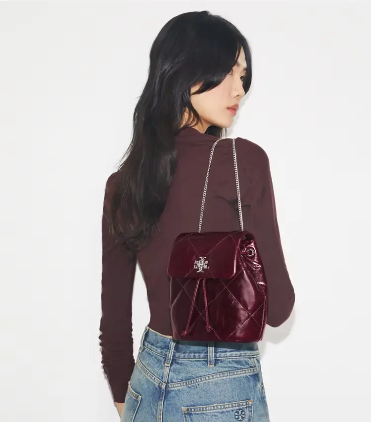 Mini Kira Diamond Quilt Distressed Backpack - Image 2
