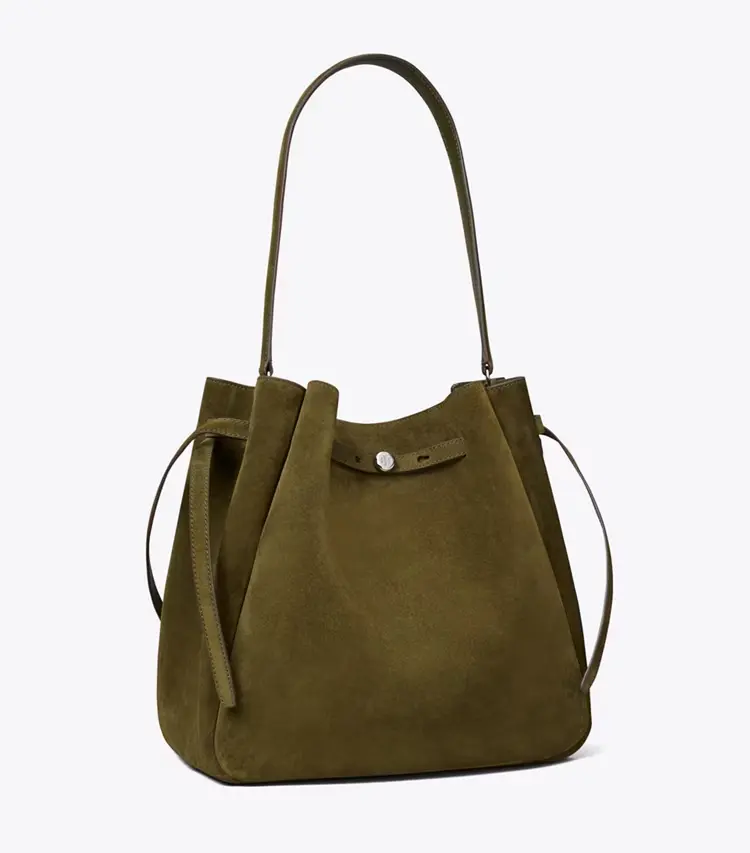 Large Romy Suede Bucket Bag