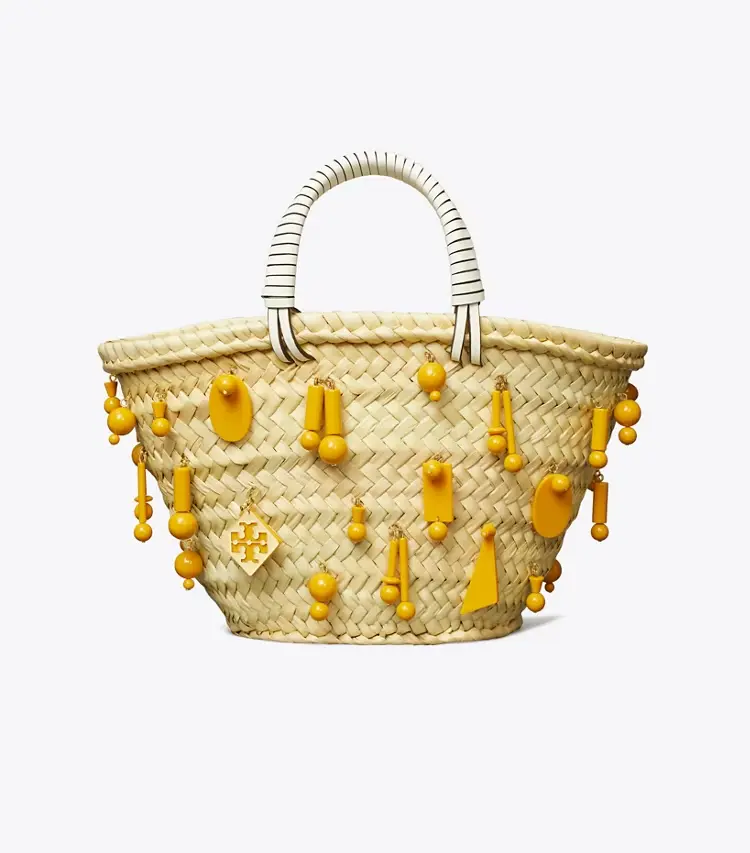 Small Raffia Embroidered Tote - Image 3
