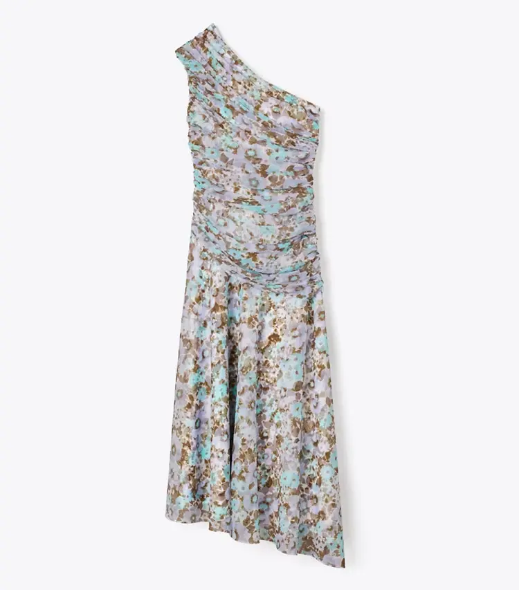 Printed One-Shoulder Dress