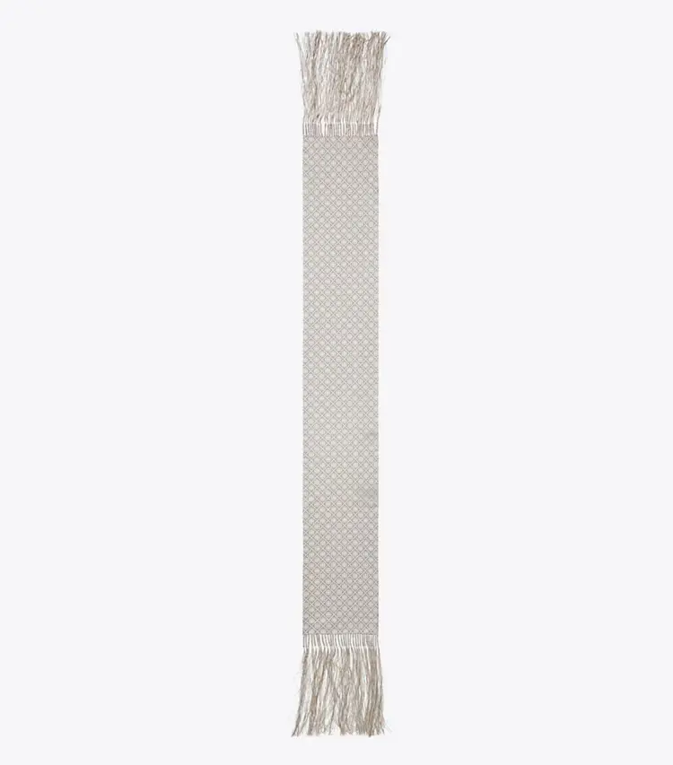 T Monogram Fringed Oblong Scarf