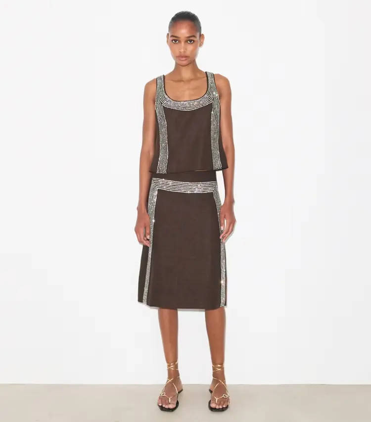 Embellished Linen Top - Image 3