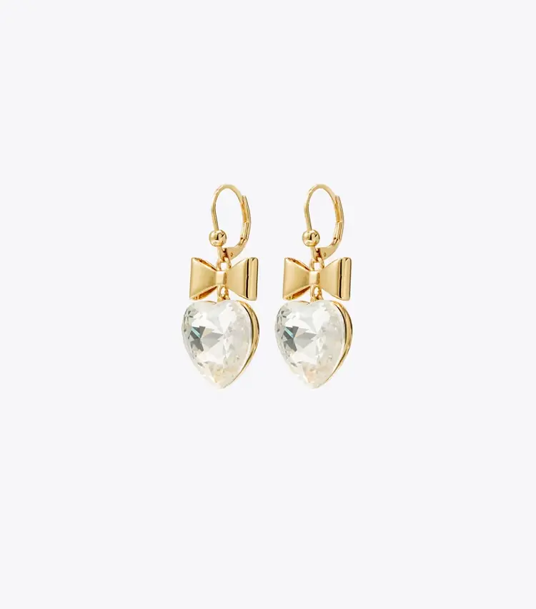 Curiosity Heart And Bow Earrings