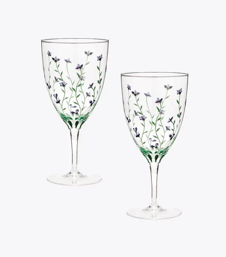 Jolie Fleur Water Glass, Set Of 2