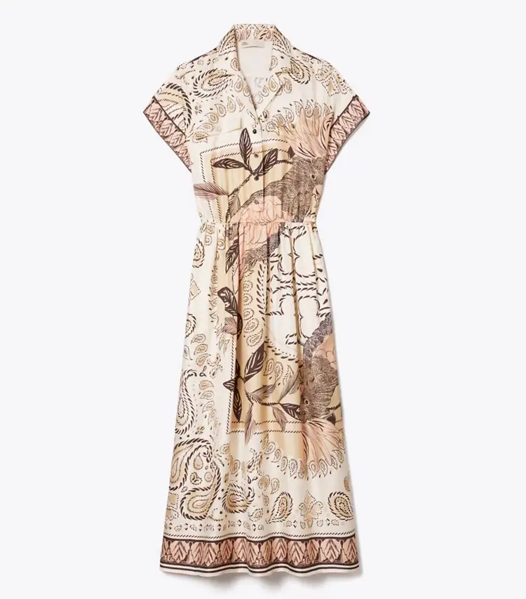 Waisted Silk Shirtdress