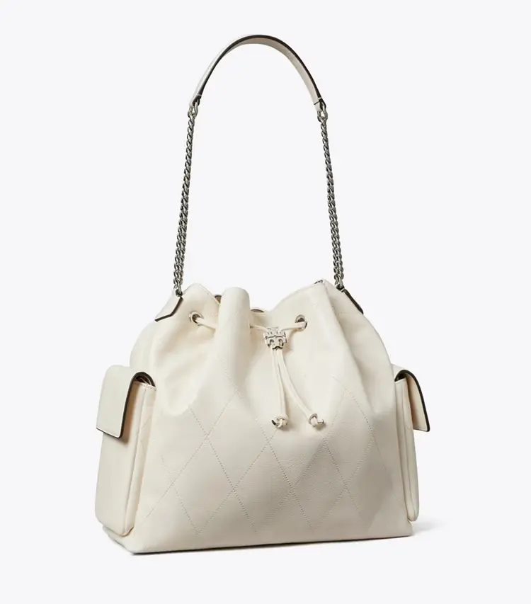Large Charlie Quilted Drawstring Shoulder Bag