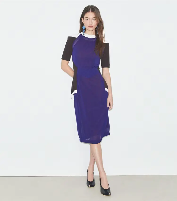 Colorblock Sheer Jersey Dress - Image 2