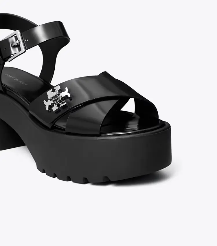 Turnlock Platform Lug Heeled Sandal - Image 4