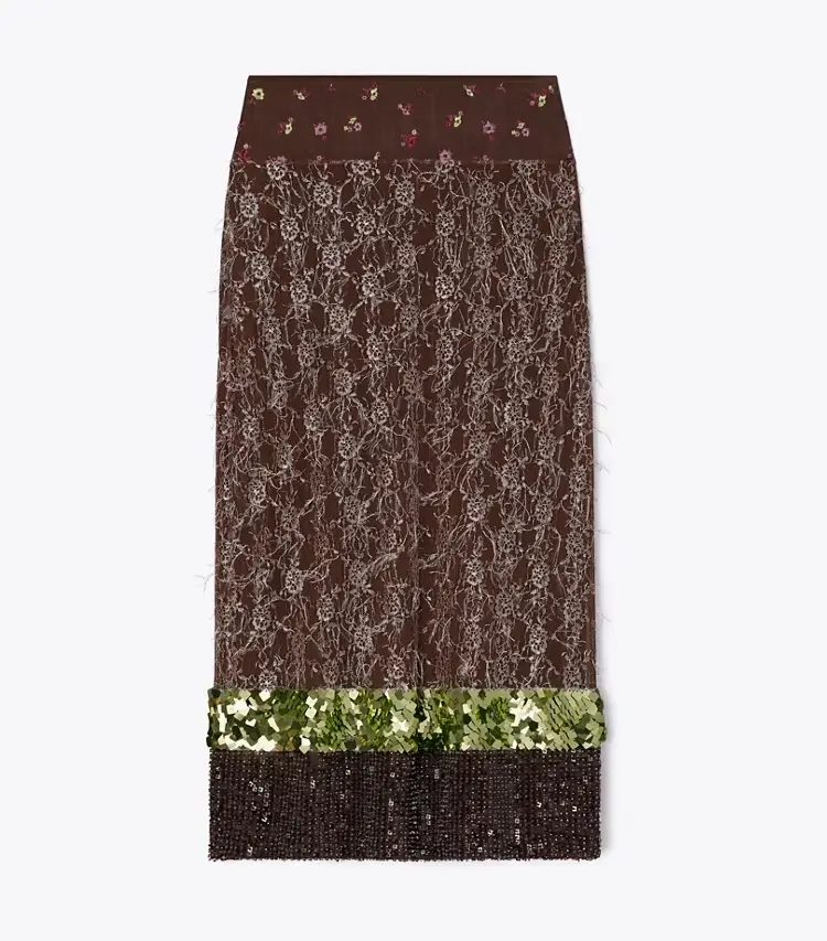 Embellished Lace Skirt